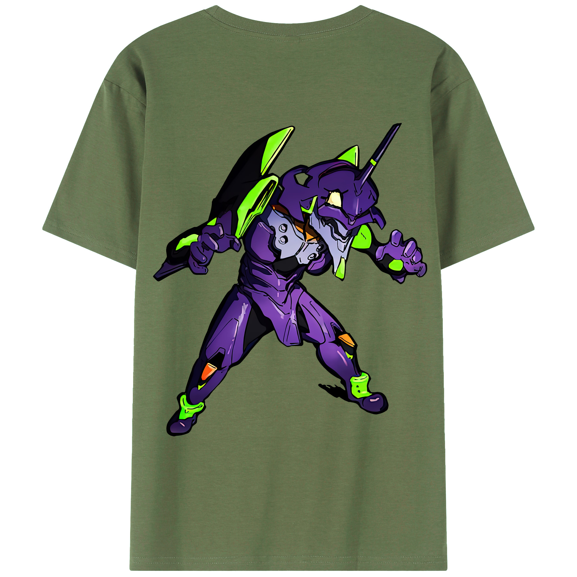 （画像用） EVA 新世紀エヴァンゲリオン 綿100％ メンズ半袖Tシャツ（バックプリント） 通気性